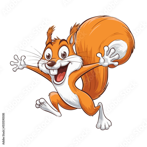 
Hand drawn cartoon squirrels vector illustration