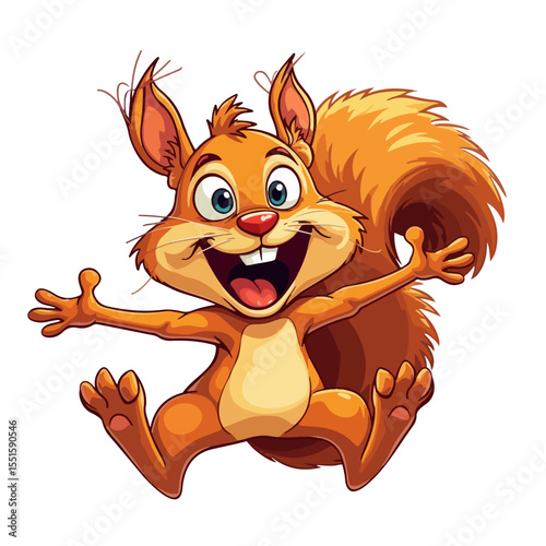 
Hand drawn cartoon squirrels vector illustration