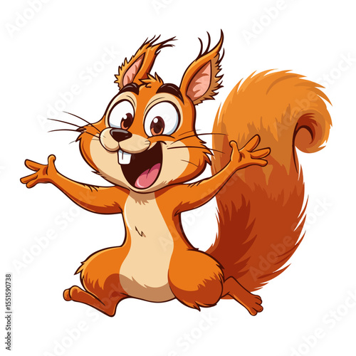 
Hand drawn cartoon squirrels vector illustration