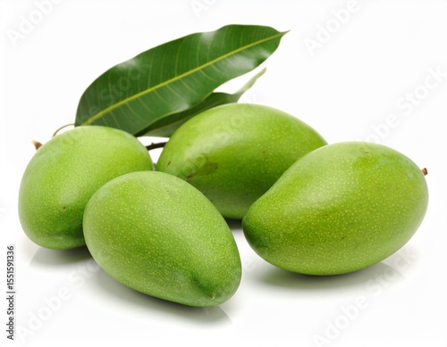 Wallpaper Mural Slices of juicy mango, showcasing its beautiful color and succulent texture, ideal for food photography, recipes, or conveying a refreshing vibe, mango in white background Torontodigital.ca