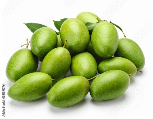 Wallpaper Mural Slices of juicy mango, showcasing its beautiful color and succulent texture, ideal for food photography, recipes, or conveying a refreshing vibe, mango in white background Torontodigital.ca