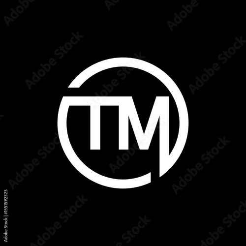 TM Symbol trademark icon isolated on black background