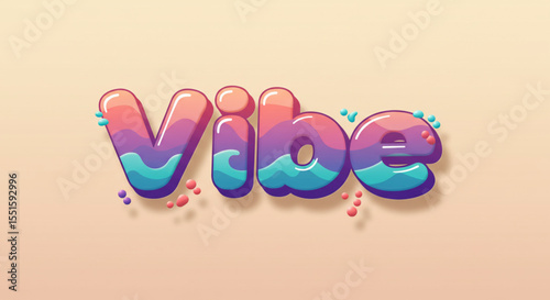 Vibrant Colorful Vibe Text Effect Playful & Fun 3D Typography