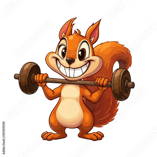 
Hand drawn cartoon squirrels vector illustration