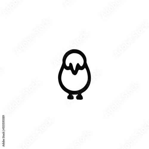 Minimalist Chick Illustration A Simple and Adorable Vector Design for Children's Content and Farm Animal Themes