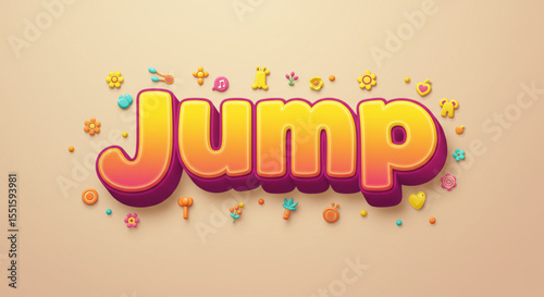 Fun, Colorful Jump Text Effect  Playful 3D Typography Design