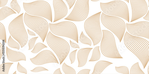 Vector seamless leaf pattern design with floral and decorative elements