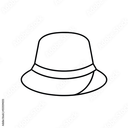 bucket hat line art