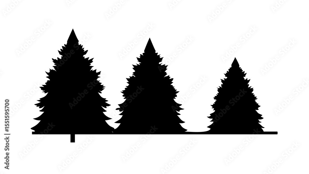 Obraz premium christmas trees set