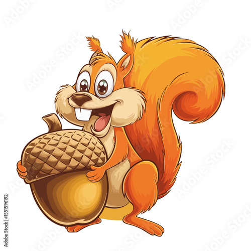 
Hand drawn cartoon squirrels vector illustration