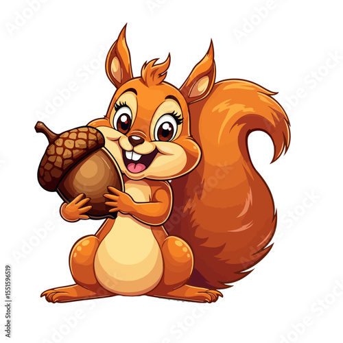 
Hand drawn cartoon squirrels vector illustration