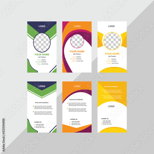 Abstract id cards template with picture