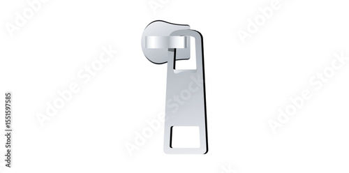 Drawing Style Silver Zip Puller Vector Illustration.	