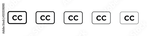 Closed caption icon vector, Symbol, logo illustrations