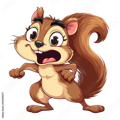 
Hand drawn cartoon squirrels vector illustration