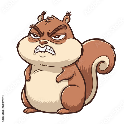 
Hand drawn cartoon squirrels vector illustration