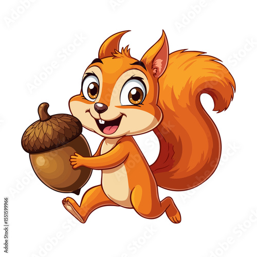 
Hand drawn cartoon squirrels vector illustration