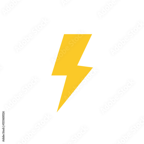 Bright Yellow Lightning Bolt Symbolizing Energy and Power.