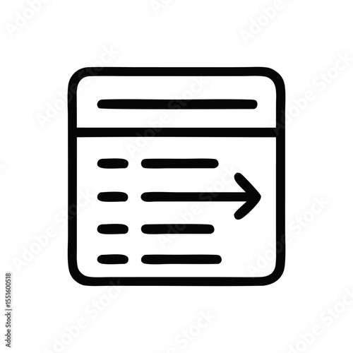 A simple line icon depicting a document or list with an arrow pointing to the right.