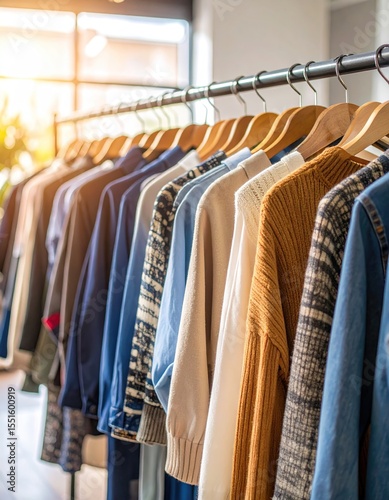Fashion Apparel Store Clothing Rack Display.