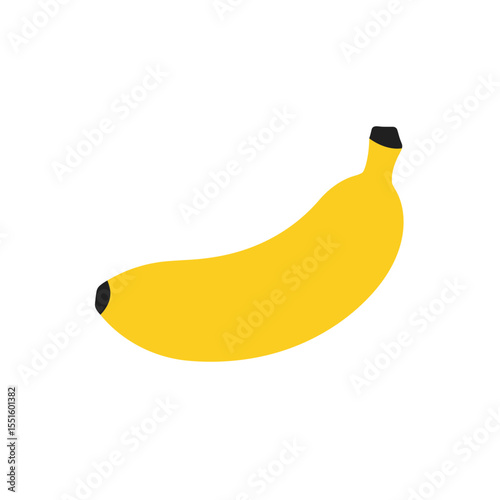 Simple and Vibrant Illustration of a Single Banana.