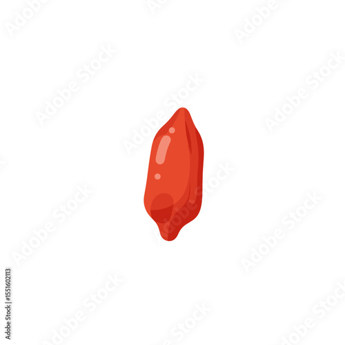 Vivid Red Goji Berry Single Isometric View.