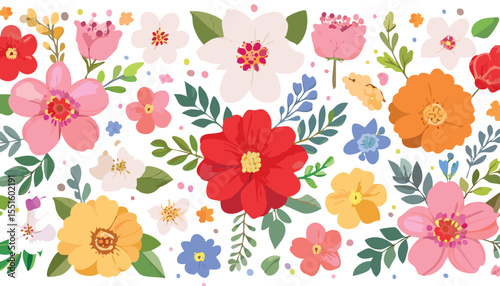Wallpaper Mural flowers and floral elements. Wedding concept with flowers. Floral poster, invite. Vector cartoon illustration for greeting card or invitation design.harvest, menu, poster, print, trendy, drawing, Torontodigital.ca