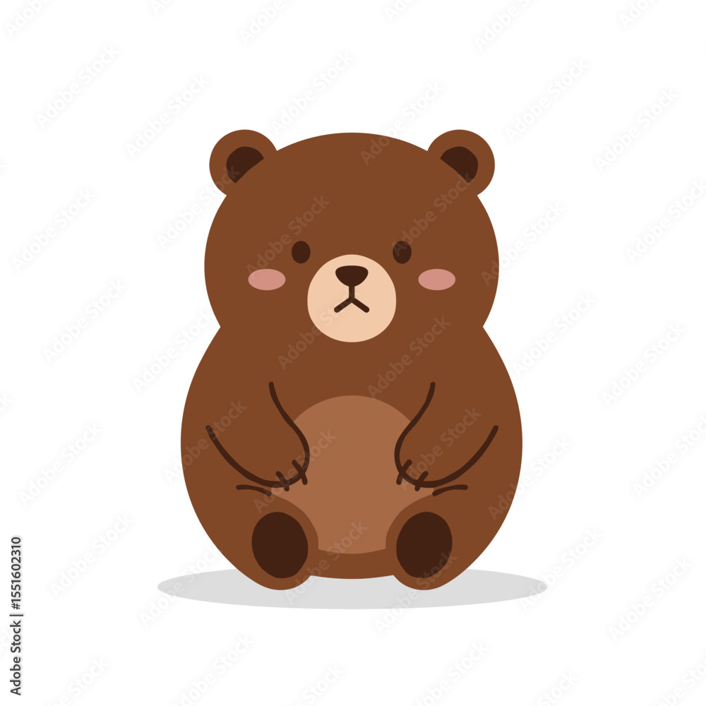 Adorable Brown Bear Cub Sitting Cartoon Illustration. Adorable Brown Bear Cub Sitting Cartoon Illustration.