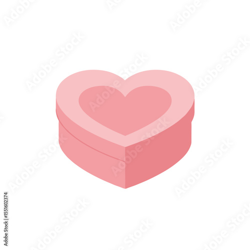 Heart-Shaped Gift Box in Light Pink Tone.
