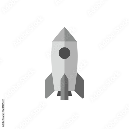Simple Gray Rocket Ship Illustration for a Presentation.