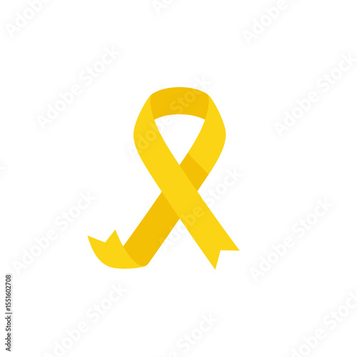 Simple Yellow Ribbon Symbolizing Hope and Awareness for Various Causes.