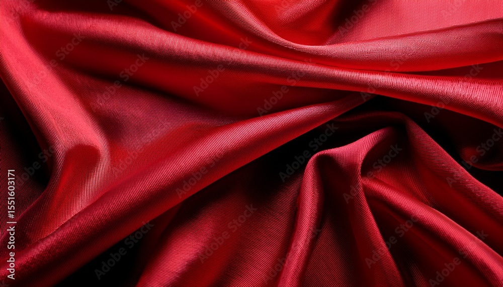 Obraz premium red glossy fabric folds