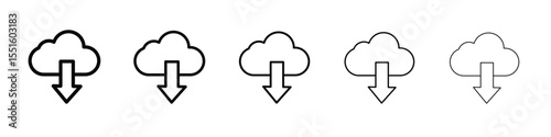 Download from Cloud icon vector, Symbol, logo illustrations