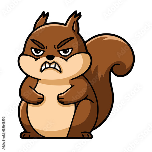 
Hand drawn cartoon squirrels vector illustration