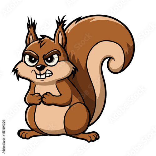 
Hand drawn cartoon squirrels vector illustration