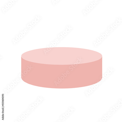 Salmon-colored cylindrical platform with subtle shading presented in a simple minimalist style.