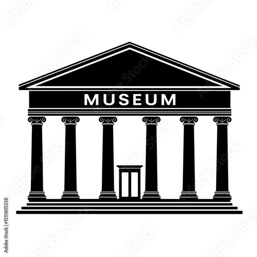 Classic museum building with columns and strong façade design  