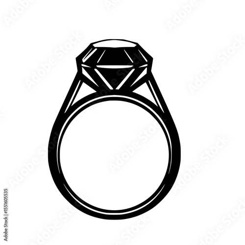 Diamond engagement ring design in minimalist style  