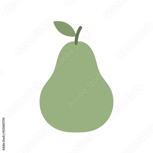 Simple and Elegant Illustration of a Green Pear.