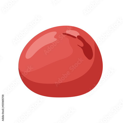 Glossy Red Sphere: A Smooth Rounded Form with Subtle Shadowing.
