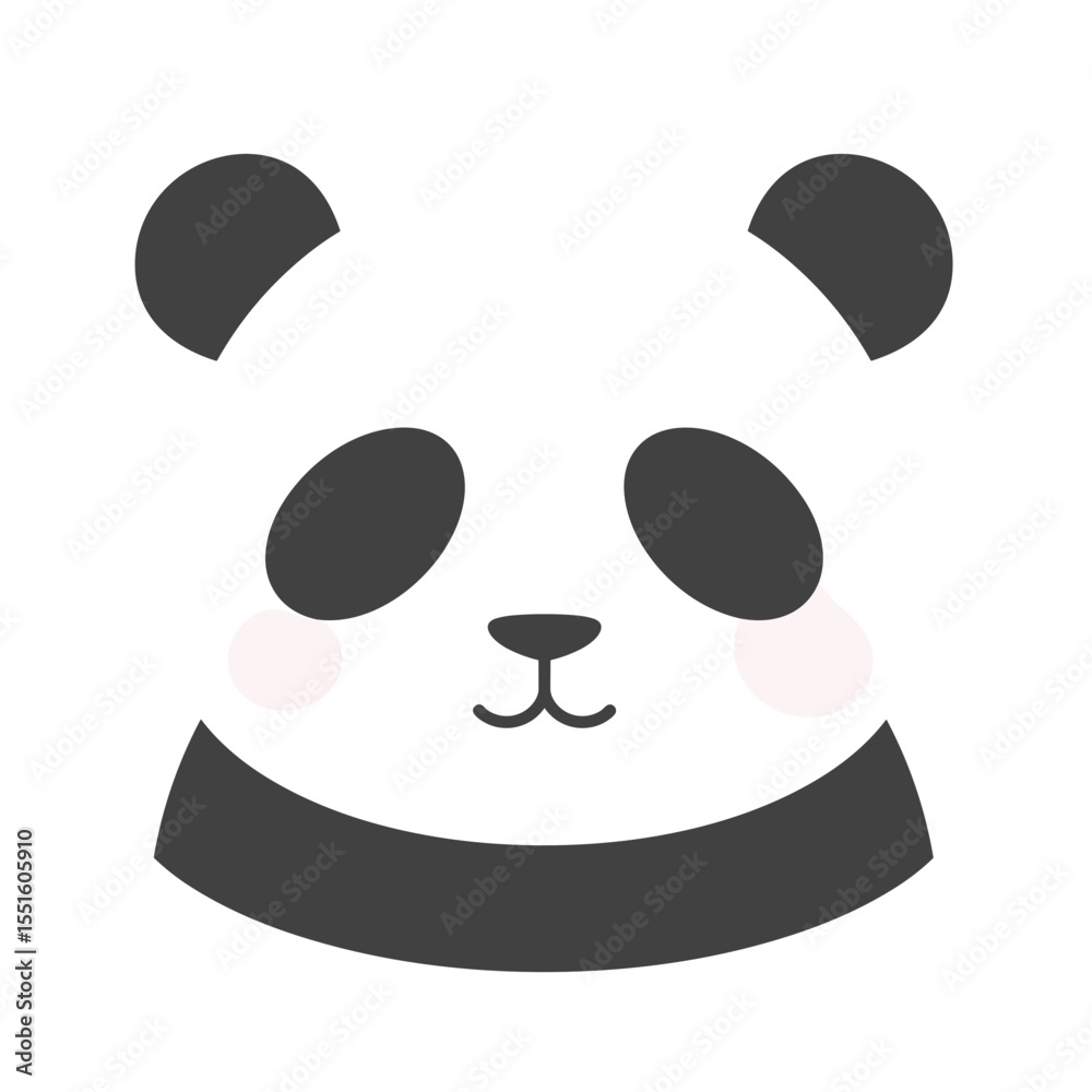 Adorable Simplified Panda Face Illustration. Adorable Simplified Panda Face Illustration.