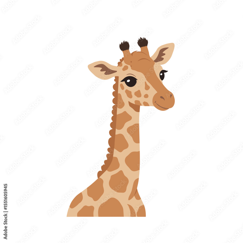 Obraz premium Friendly Giraffe Portrait with Detailed Spots and Smiling Expression.