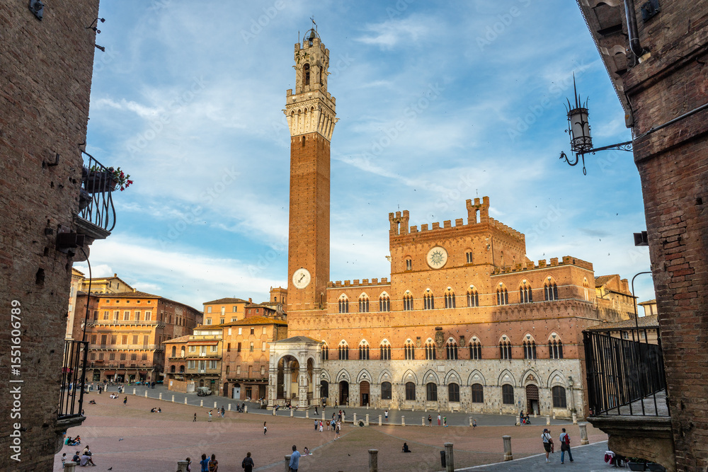 Obraz premium Palazzo Pubblico, Torre del Mangia, Siena, Toscany, Italy