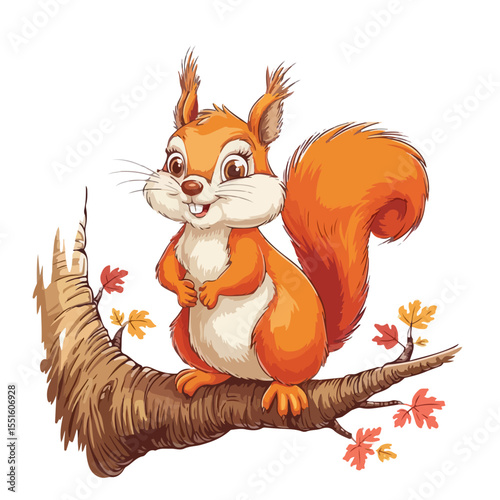 
Hand-drawn cartoon squirrels vector illustration