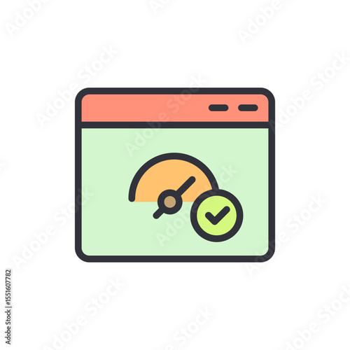 Webpage Loading Speed With Checkmark For Performance Enhancement
