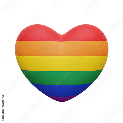 Free Download A soft 3d heart with rainbow colored stripes - GFXLoad