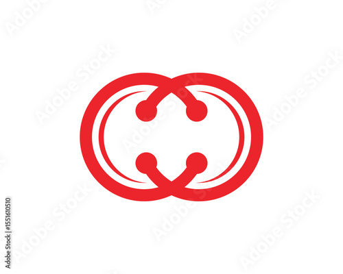 Technology circle logo and symbols Vector..