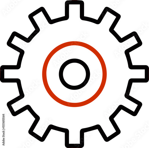 Black gear icon vector on white background