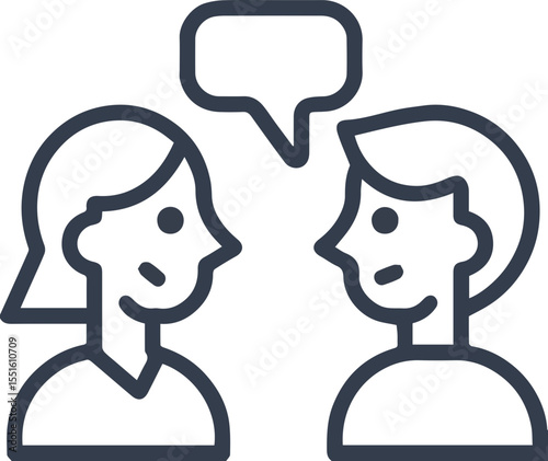 Speech bubble conversation man and woman icon vector illustration