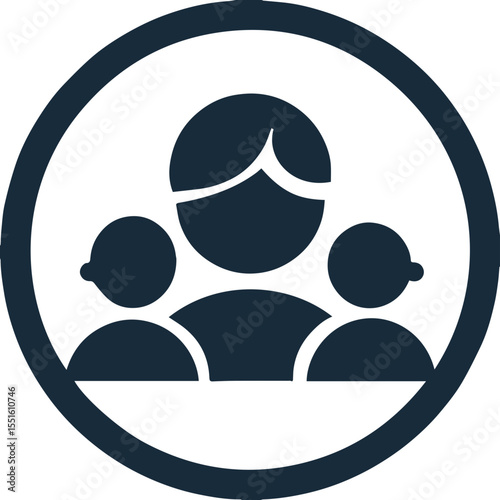 People icon vector expressed in a family members circle